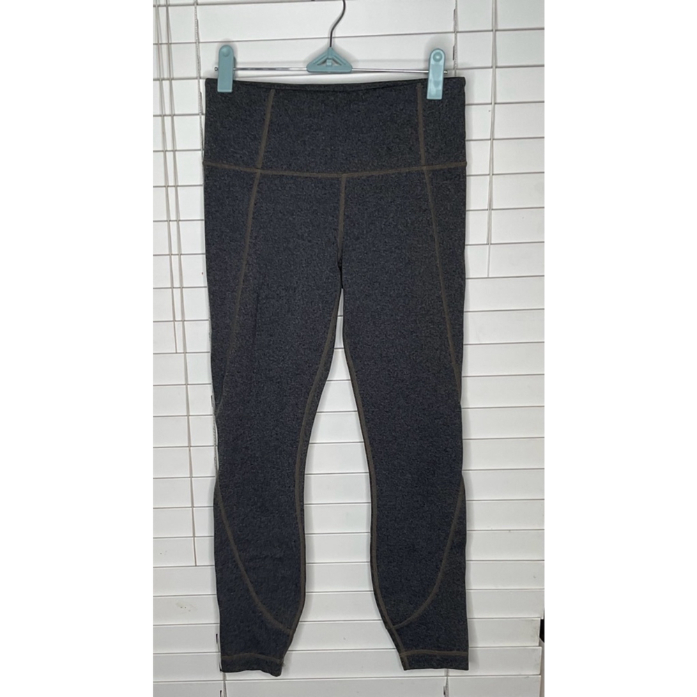 Women's Athleta Leggings, Size S, Dark Gray and brown stitching